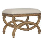 Panca rettangolare Uttermost Karline da 58,42 cm in tessuto naturale