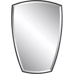 Uttermost Crest Satin Black 25 1/4 x 36 Shield Wall Mirror
