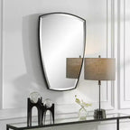 Specchio da parete a scudo Uttermost Crest Satin Black 25 1/4 x 36