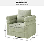 Poltrona girevole moderna Arturo con un cuscino|ART OF LIVING DESIGNS-SAGE