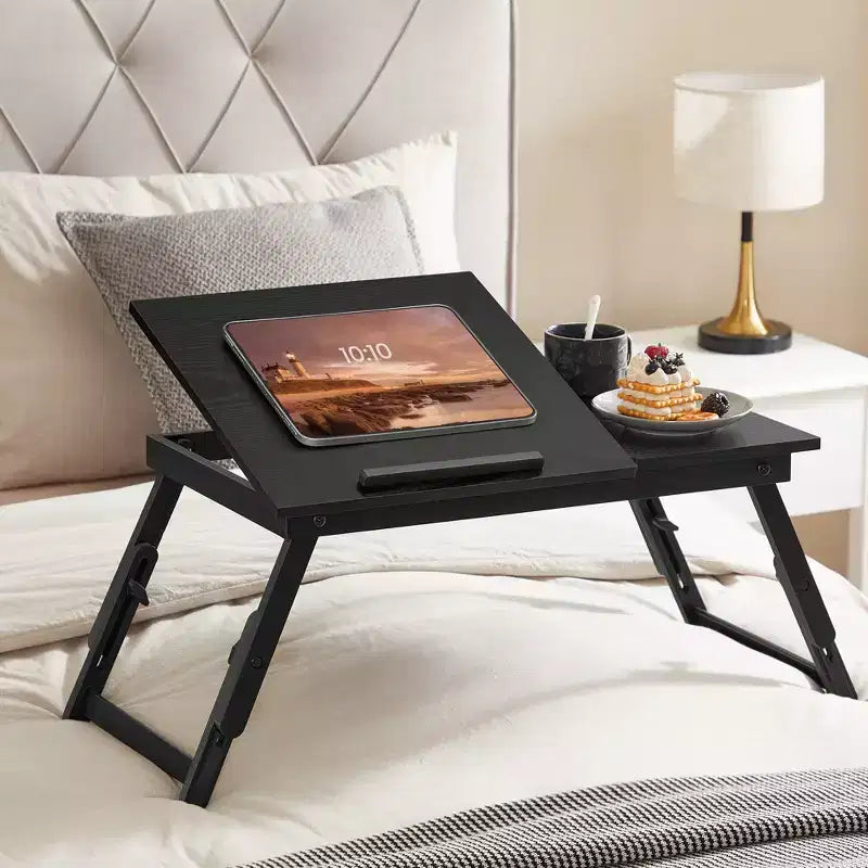 Laptop Desk Breakfast Serving Tray for Bed with Adjustable Tilting Top