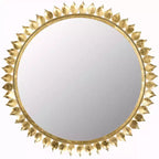Leaf Crown Sunburst Mirror - Antique Gold - Safavieh