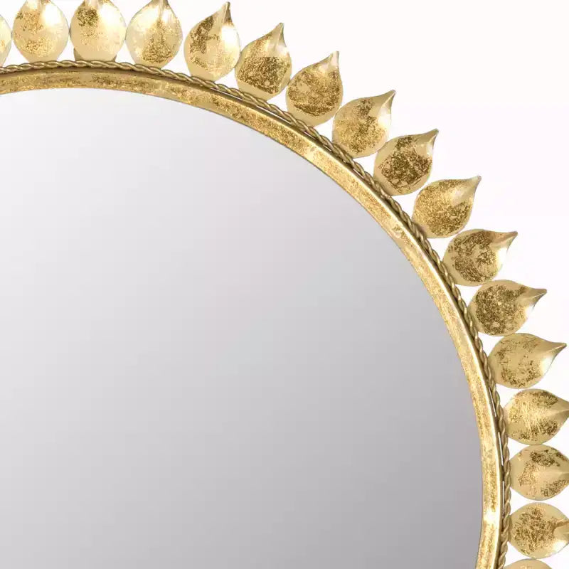 Specchio a raggi con corona di foglie - Oro antico - Safavieh
