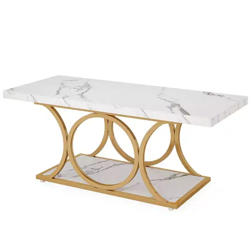 Lantine 47.24-inch 2-Tier Rectangle Coffee Table