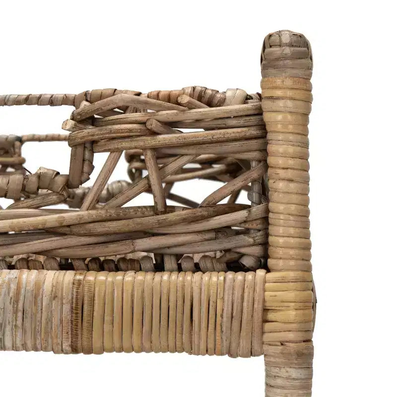 Carrello bar a 2 livelli in rattan Ambrose - BCT6500A - Naturale non rifinito - Safavieh