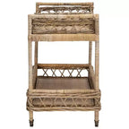 Carrello bar a 2 livelli in rattan Ambrose - BCT6500A - Naturale non rifinito - Safavieh