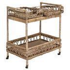 Carrello bar a 2 livelli in rattan Ambrose - BCT6500A - Naturale non rifinito - Safavieh