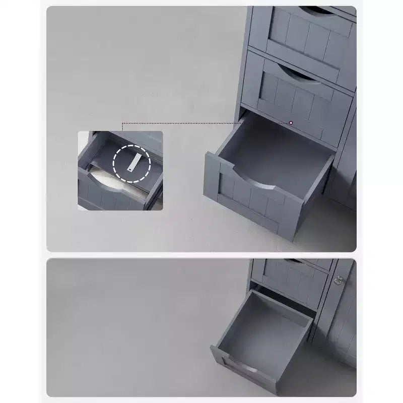 VASAGLE Mobiletto da Bagno a Terra, Mobile da Bagno Indipendente, con 3 Grandi Cassetti e 1 Ripiano Regolabile, 30 x 60 x 81 cm