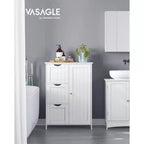 VASAGLE Mobiletto da Bagno a Terra, Mobile da Bagno Indipendente, con 3 Grandi Cassetti e 1 Ripiano Regolabile, 30 x 60 x 81 cm