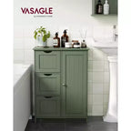 VASAGLE Mobiletto da Bagno a Terra, Mobile da Bagno Indipendente, con 3 Grandi Cassetti e 1 Ripiano Regolabile, 30 x 60 x 81 cm