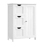 VASAGLE Mobiletto da Bagno a Terra, Mobile da Bagno Indipendente, con 3 Grandi Cassetti e 1 Ripiano Regolabile, 30 x 60 x 81 cm