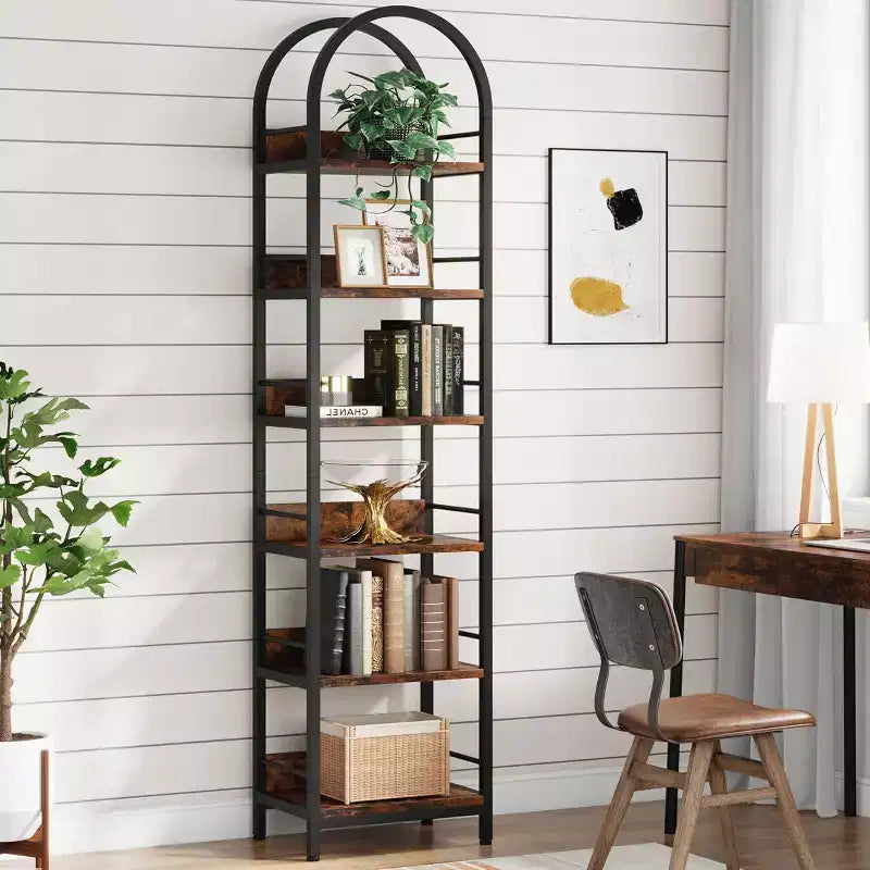 Libreria aperta ad arco Lantine a 6 livelli, alta 199,9 cm