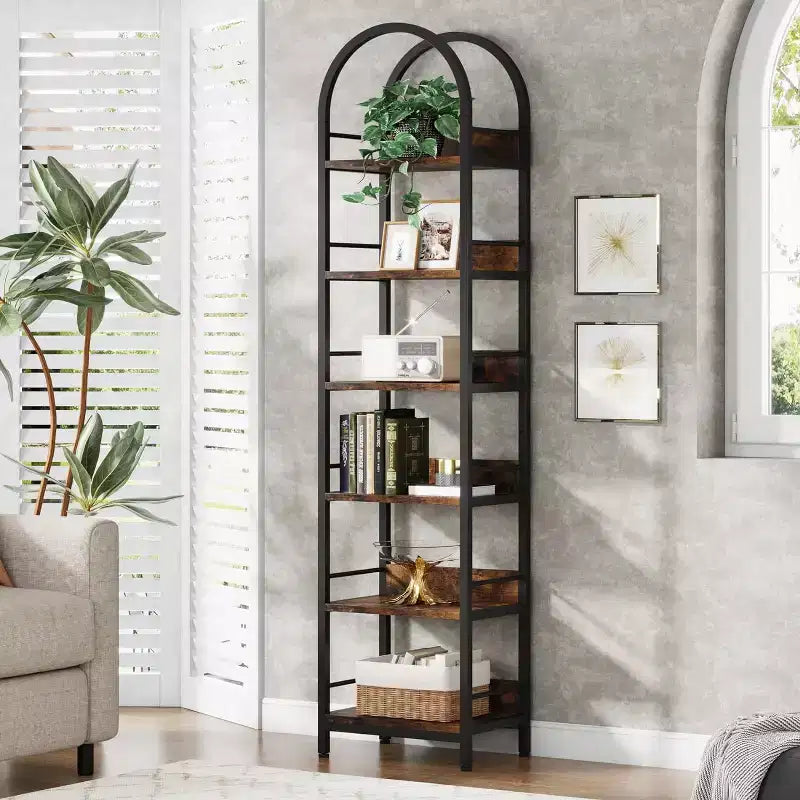 Libreria aperta ad arco Lantine a 6 livelli, alta 199,9 cm