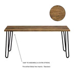 Lavish Home Tavolino da Caffè Moderno con Gambe a Forcina, Stile Industriale Moderno Effetto Venatura del Legno e Accenti in Acciaio, Mobili per Soggiorno