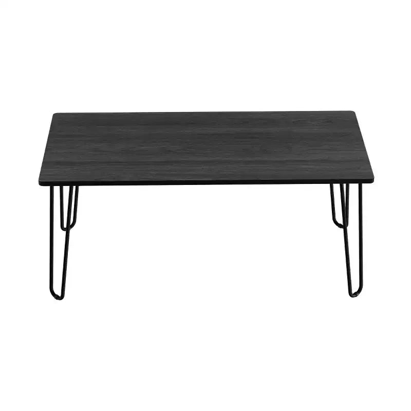 Lavish Home Tavolino da Caffè Moderno con Gambe a Forcina, Stile Industriale Moderno Effetto Venatura del Legno e Accenti in Acciaio, Mobili per Soggiorno
