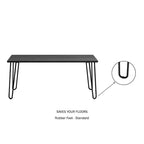 Lavish Home Tavolino da Caffè Moderno con Gambe a Forcina, Stile Industriale Moderno Effetto Venatura del Legno e Accenti in Acciaio, Mobili per Soggiorno