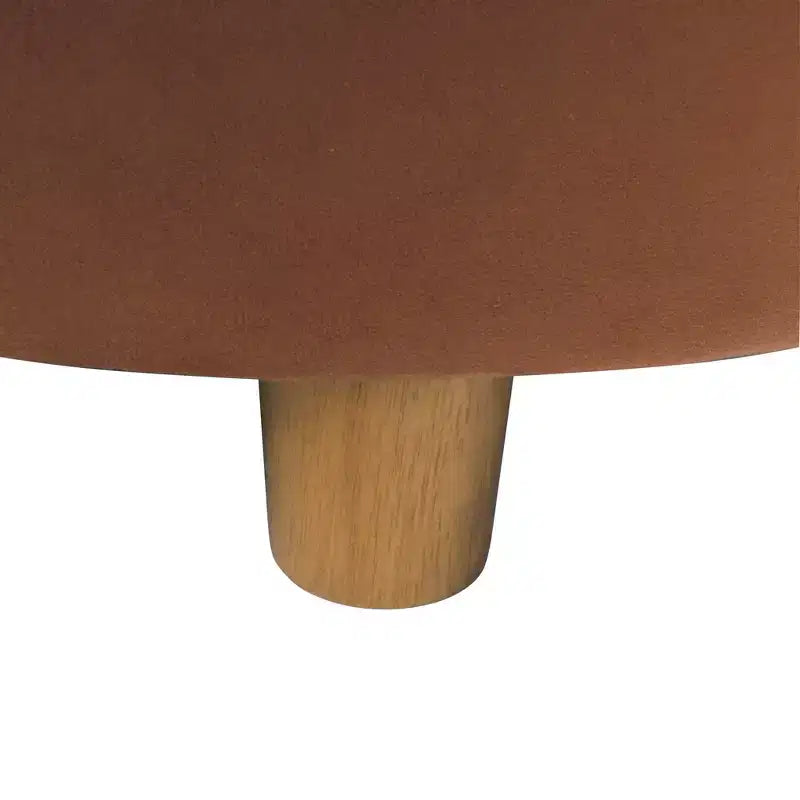 Poggiapiedi rotondo imbottito in velluto con contenitore - HomePop