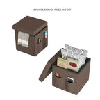 Hasting Home Set di 2 Pouf Pieghevoli con Tasche Portaoggetti