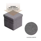 Hasting Home Set di 2 Pouf Pieghevoli con Tasche Portaoggetti