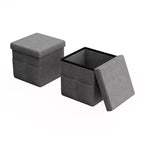 Hasting Home Set di 2 Pouf Pieghevoli con Tasche Portaoggetti
