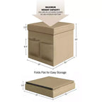 Hasting Home Set di 2 Pouf Pieghevoli con Tasche Portaoggetti