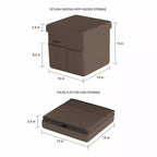 Hasting Home Set di 2 Pouf Pieghevoli con Tasche Portaoggetti