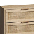 Cassettiera a 6 cassetti in rattan per soggiorno e camera da letto, naturale - ModernLuxe