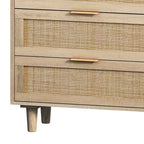 Cassettiera a 6 cassetti in rattan per soggiorno e camera da letto, naturale - ModernLuxe