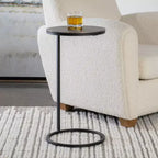 Tavolino rotondo accentato Uttermost Brunei 12 1/2W nero invecchiato nickel antico