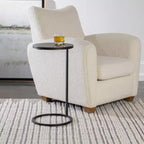 Tavolino rotondo accentato Uttermost Brunei 12 1/2W nero invecchiato nickel antico