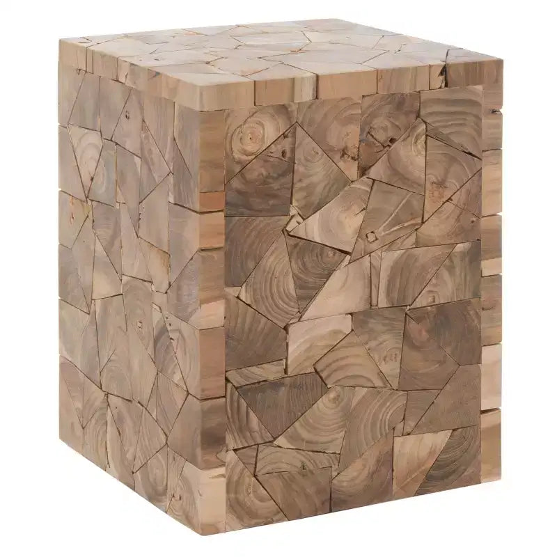 Sgabello quadrato in teak Forbes - FOX1007 - Rovere medio - Safavieh Couture