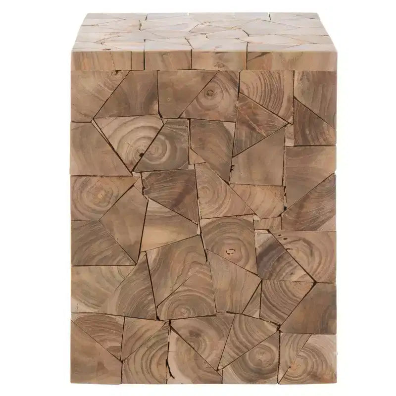 Sgabello quadrato in teak Forbes - FOX1007 - Rovere medio - Safavieh Couture