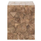 Sgabello quadrato in teak Forbes - FOX1007 - Rovere medio - Safavieh Couture