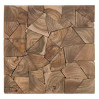 Sgabello quadrato in teak Forbes - FOX1007 - Rovere medio - Safavieh Couture