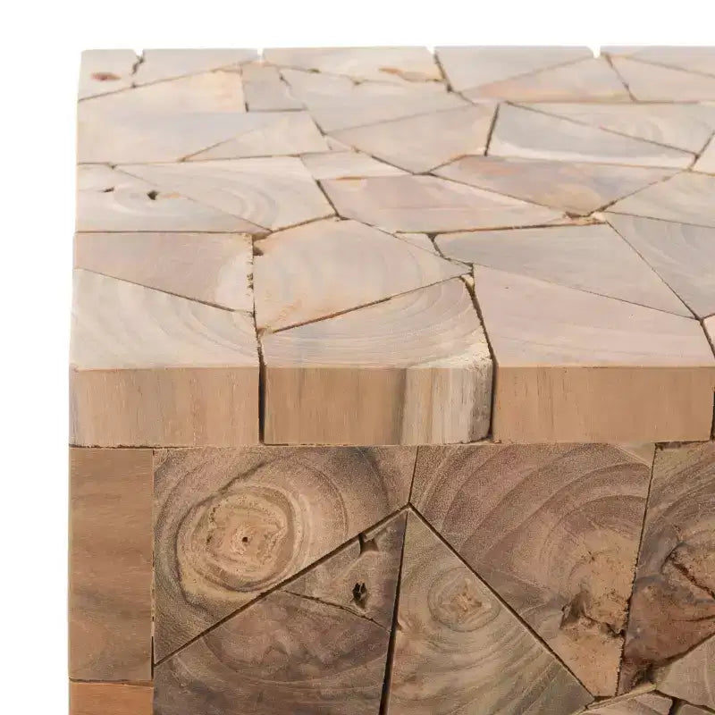 Sgabello quadrato in teak Forbes - FOX1007 - Rovere medio - Safavieh Couture