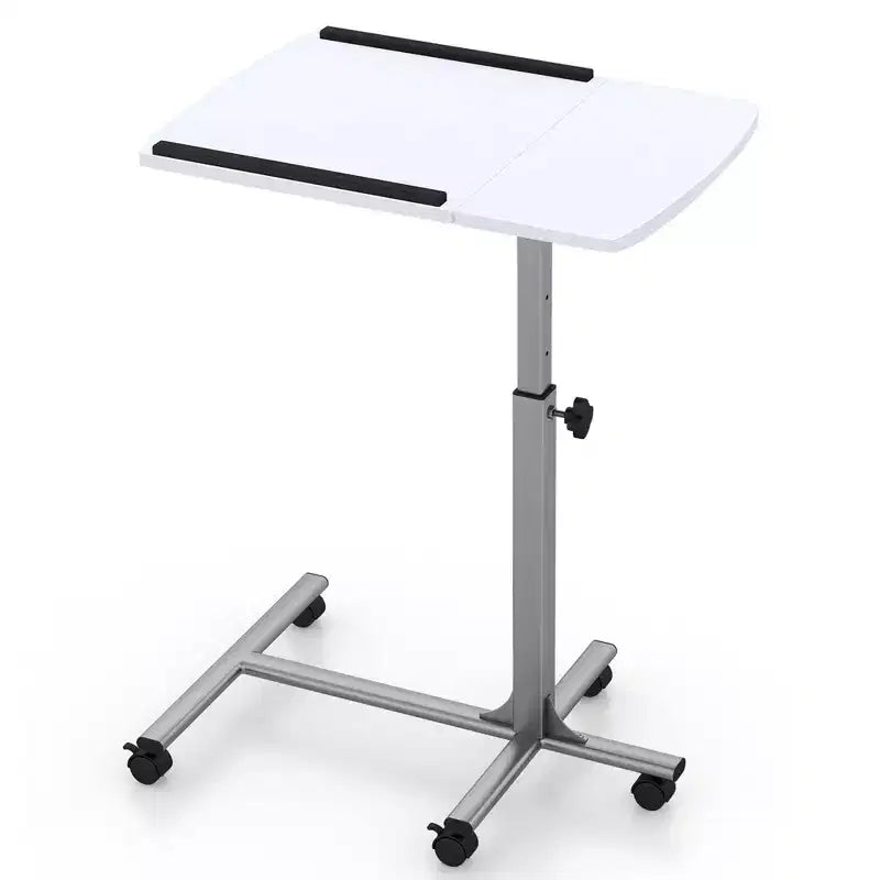 Scrivania mobile Costway regolabile in altezza, da seduti a in piedi, per laptop, bianca/nera