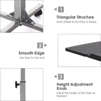 Scrivania mobile Costway regolabile in altezza, da seduti a in piedi, per laptop, bianca/nera