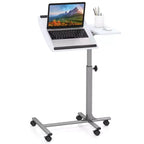 Scrivania mobile Costway regolabile in altezza, da seduti a in piedi, per laptop, bianca/nera