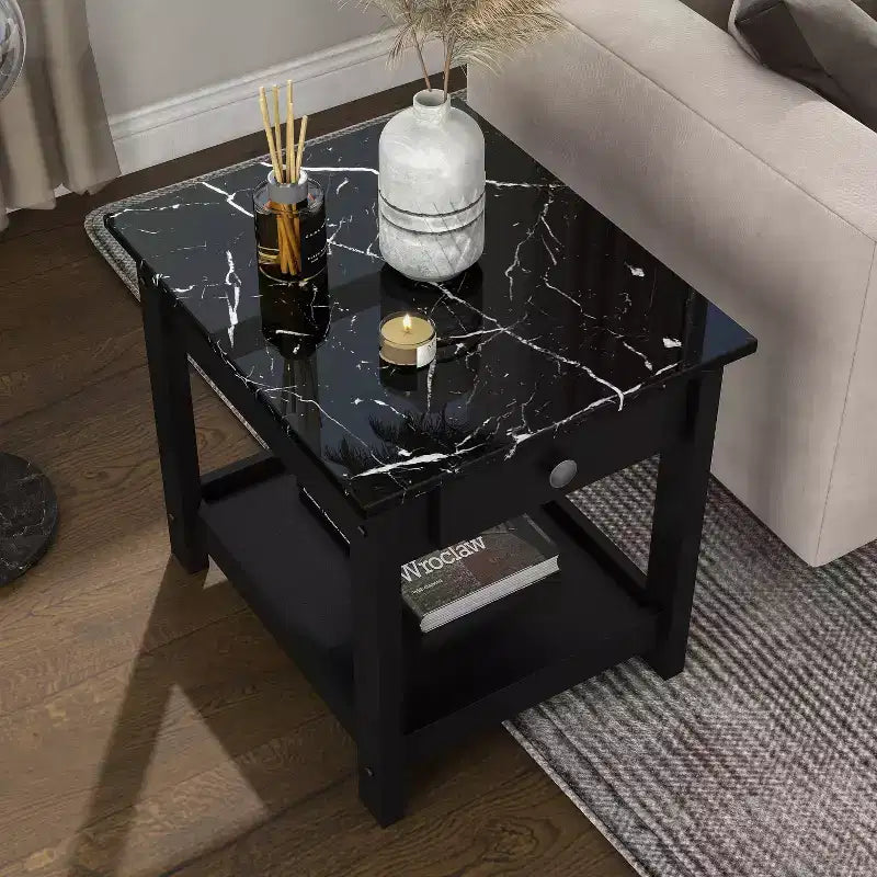 Set Tavolino da caffè e Tavolino d'appoggio Minsay Transizionale con piano in finto marmo 3 pezzi - HOMES: Inside + Out