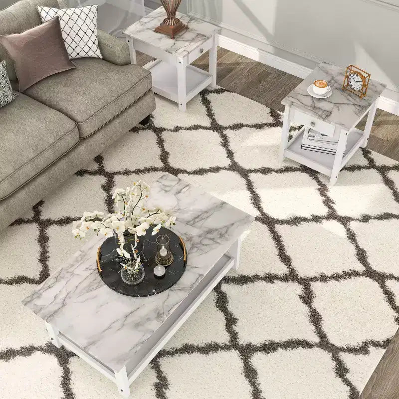 Set Tavolino da caffè e Tavolino d'appoggio Minsay Transizionale con piano in finto marmo 3 pezzi - HOMES: Inside + Out
