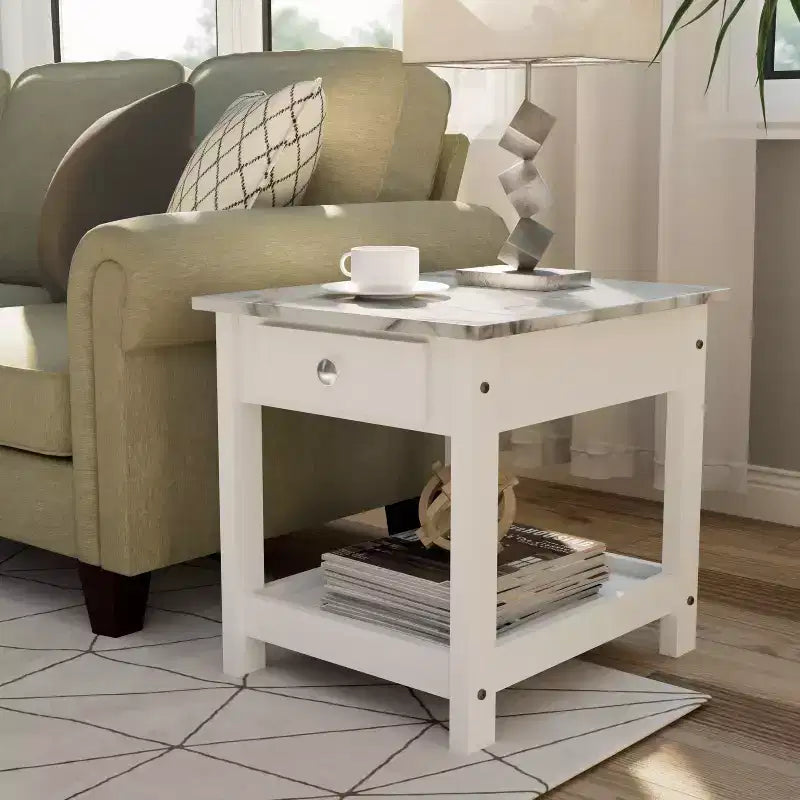Set Tavolino da caffè e Tavolino d'appoggio Minsay Transizionale con piano in finto marmo 3 pezzi - HOMES: Inside + Out