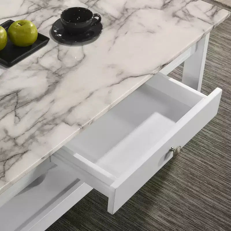 Set Tavolino da caffè e Tavolino d'appoggio Minsay Transizionale con piano in finto marmo 3 pezzi - HOMES: Inside + Out