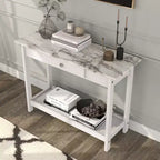 Tavolo consolle Minsay Transitional con cassetto e ripiano in finto marmo - HOMES: Inside + Out