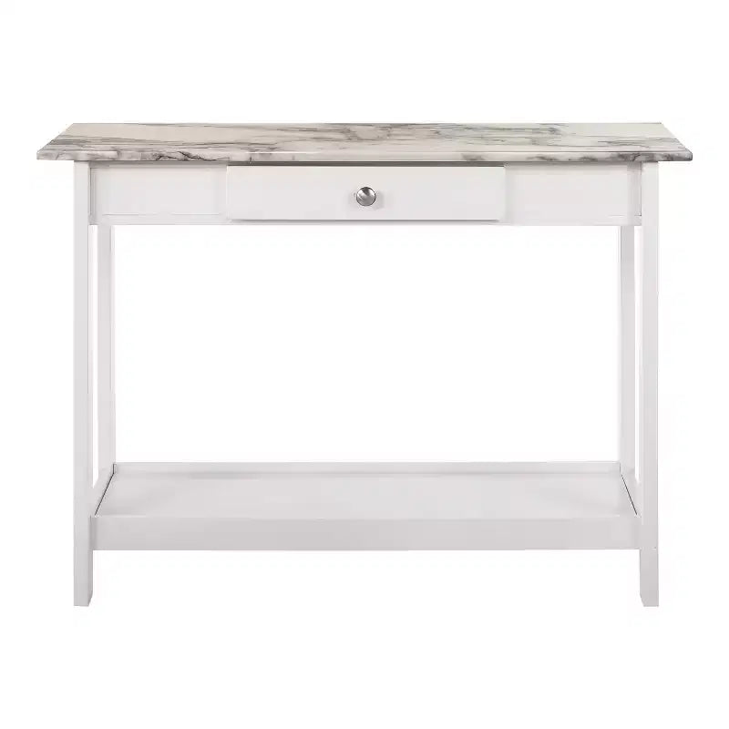 Tavolo consolle Minsay Transitional con cassetto e ripiano in finto marmo - HOMES: Inside + Out