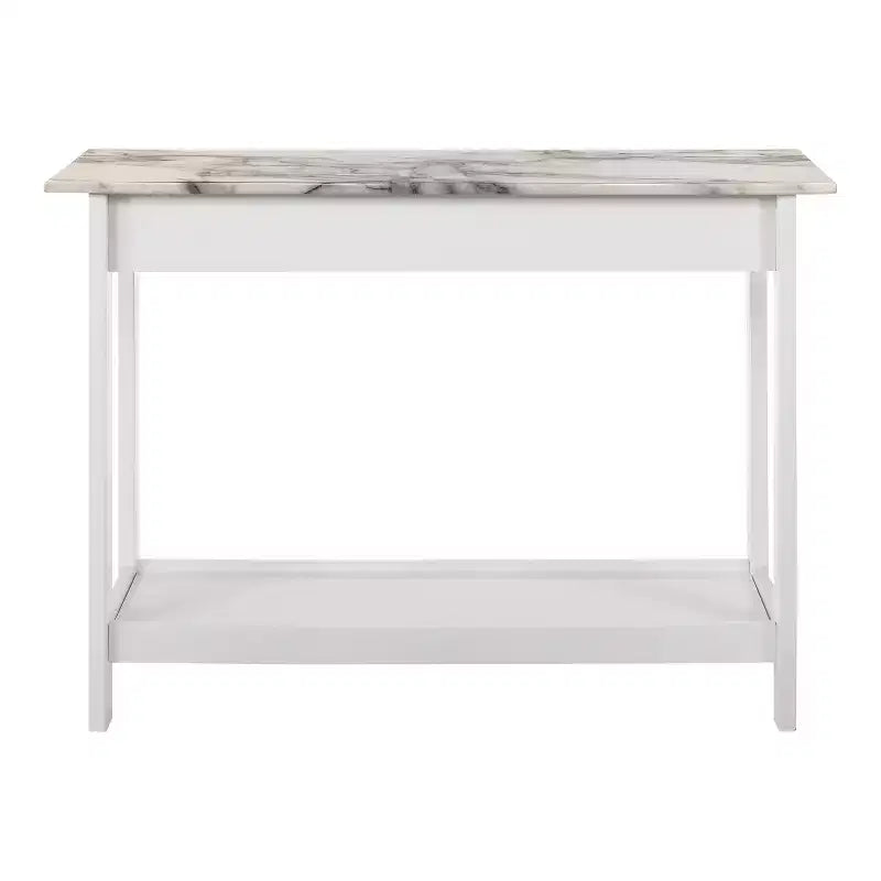 Tavolo consolle Minsay Transitional con cassetto e ripiano in finto marmo - HOMES: Inside + Out
