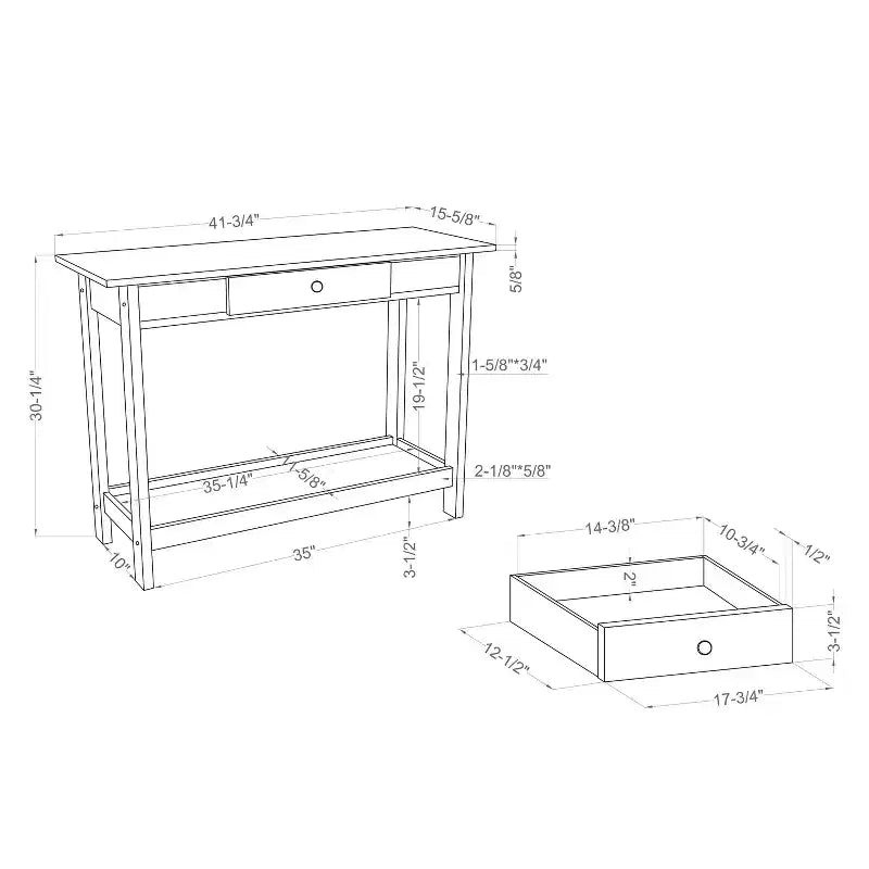 Tavolo consolle Minsay Transitional con cassetto e ripiano in finto marmo - HOMES: Inside + Out