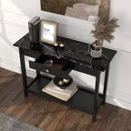 Tavolo consolle Minsay Transitional con cassetto e ripiano in finto marmo - HOMES: Inside + Out