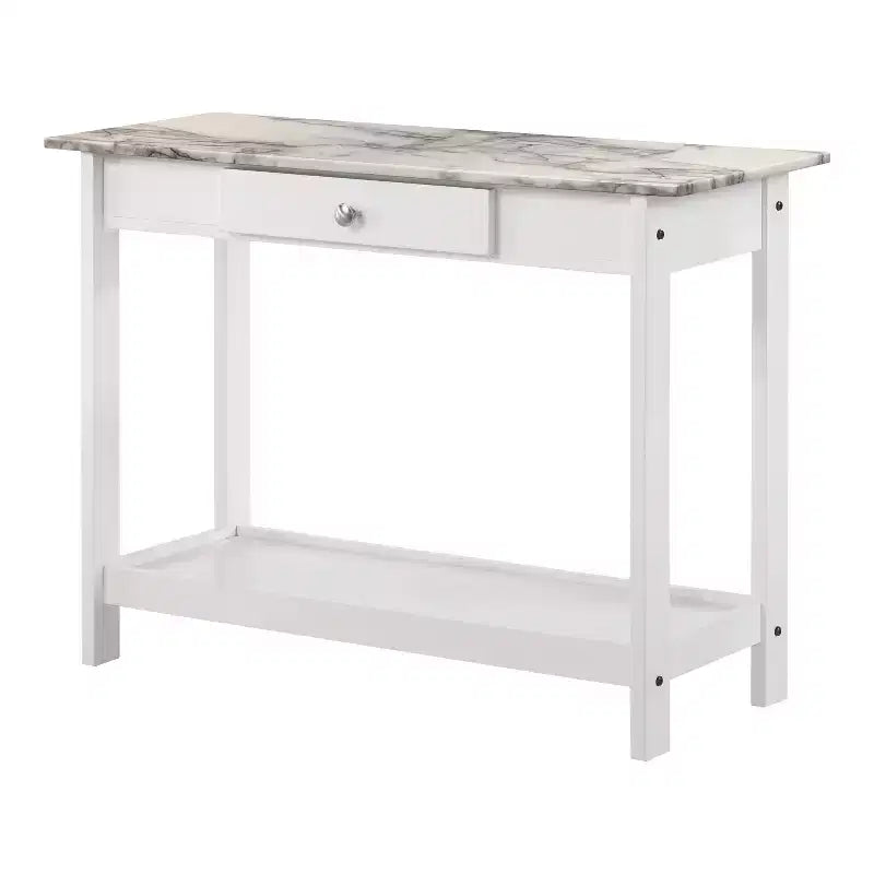 Tavolo consolle Minsay Transitional con cassetto e ripiano in finto marmo - HOMES: Inside + Out