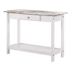 Tavolo consolle Minsay Transitional con cassetto e ripiano in finto marmo - HOMES: Inside + Out