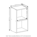 Furinno Scaffale Decorativo Aperto a 2 Ripiani, Comodino Tavolino Laterale Divano, Libreria Portaoggetti, Verde/Bianco